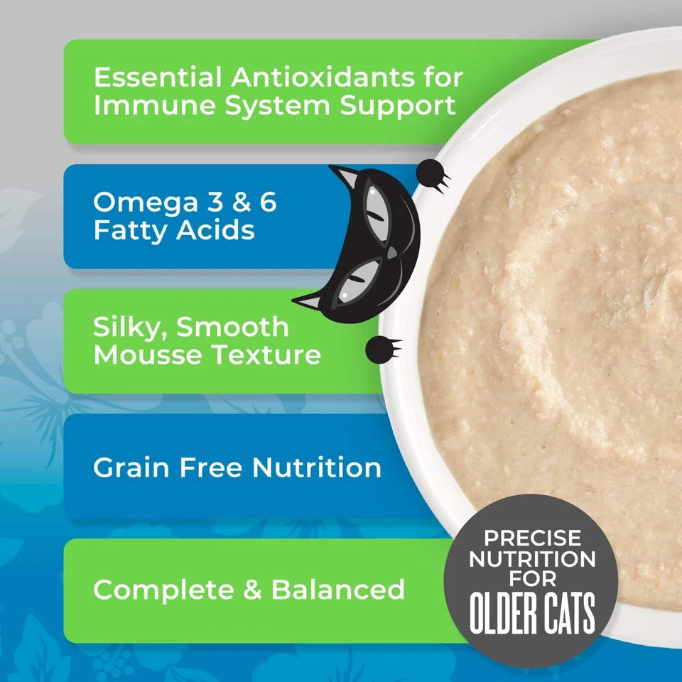 Tiki Cat Velvet Mousse Wet Senior Cat Food in Broth in 2-Flavor Bundle (8 Pouch) - Image 3 of 4