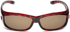 Barricade Polarized Rectangular Fit Over Glasses Sunglasses in Tortoise/Brown