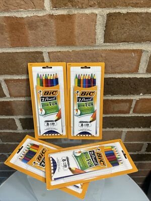 Lot 4 Packs BIC Xtra-Fun #2 Pencils HB Break-Resistant Lead 6 in Each Easy Erase