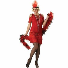 Roaring 20s Gun Moll Jazz Dancer InCharacter DELUXE ADULT RED FLAPPER COSTUME