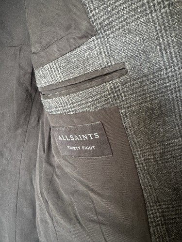 All Saints Wool Blend Coat Charcoal Grey Size 38 Excellent Condition - Picture 3 of 5