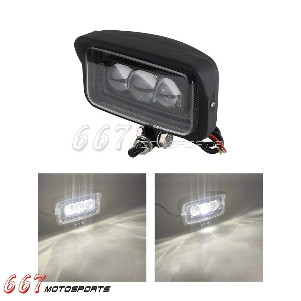 For Harley Softail Bobber Cafe Racer Honda Yamaha Suzuki LED Rectangle Headlight - Image 4 of 4