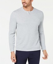  280 Tasso Elba Men'S Gray Long-Sleeve Textured Crew-Neck Pullover Sweater S