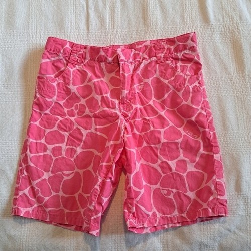 Lilly Pulitzer girls size 8 walking shorts 2 tone pink giraffe print adjustable