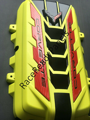2020 CORVETTE C8 ENGINE COVER ACCELERATE YELLOW CARBON FLASH CF RAILS NEW OEM