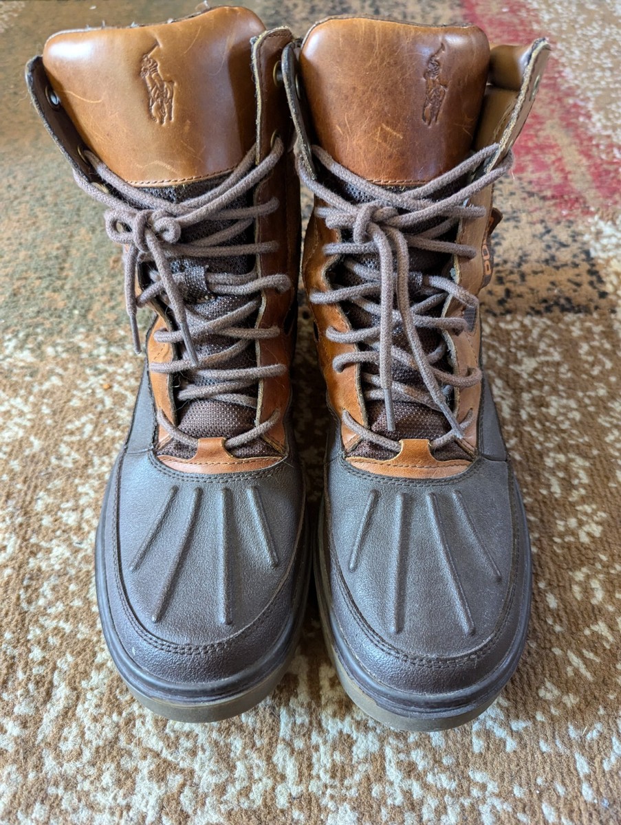 Polo Ralph Lauren Lansing Snow Rain Winter Boots Brown Oil Suede