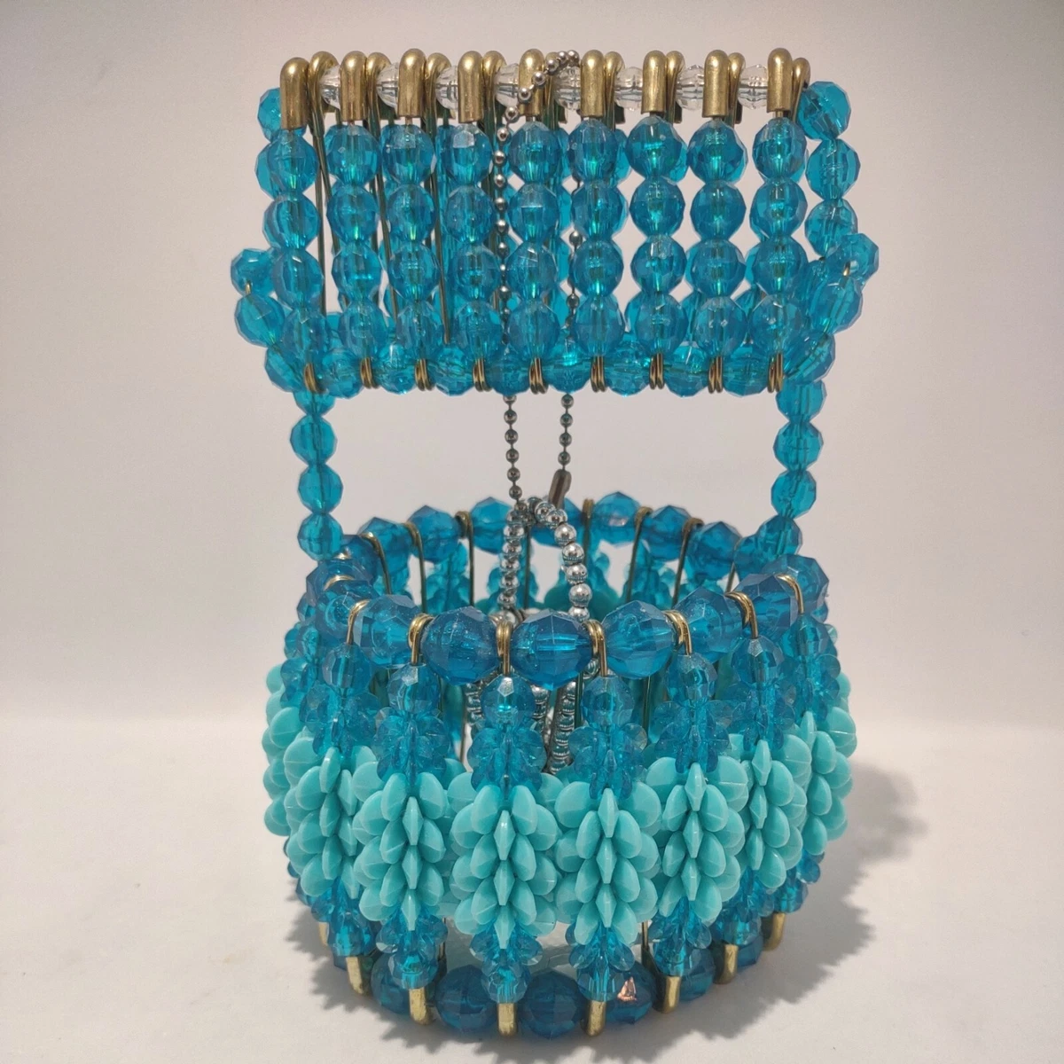 Safety pin shop bead art