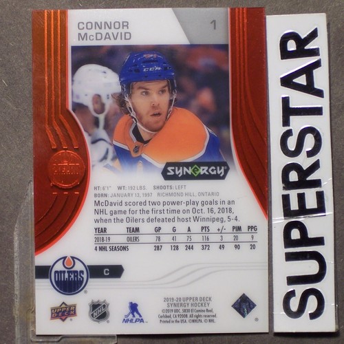 CONNOR McDAVID 2019/20 Upper Deck Synergy RED #1 Edmonton Oilers - Bild 2 von 10