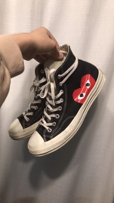 cdg x converse high top black