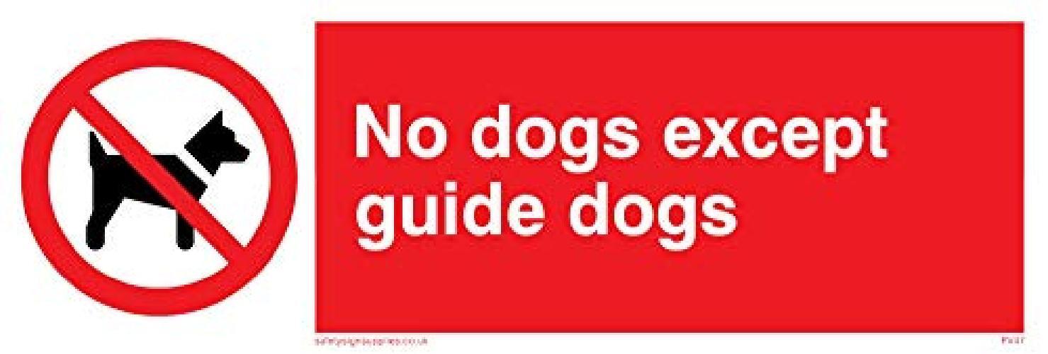 Viking segni pv47-l15-v"No Dogs except guide Dogs" Sign, in vinile, 50 mm altezz