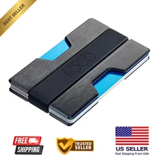 Roco Minimalist Aluminum Slim Wallet RFID Blocking Money Clip-Futuristic Design