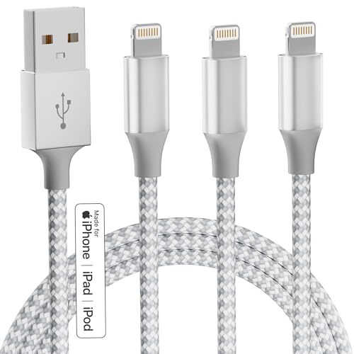 iPhone Charger 3pack 10FT Apple MFi Certified Long Lightning Cable Fast Charg...-image