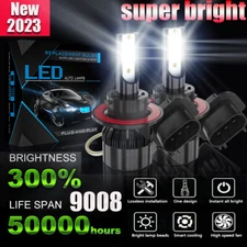 H13 9008 LED Headlight bulbs Hi/Lo Beam 2000W 6500K For Ford F-150 04-2014 F-250
