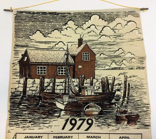 Vintage Calendar Kitchen Towel Gindi International 1979 Very Good Condition - Picture 4 of 5