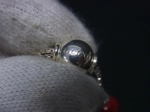 Pulsera GUCCI Corazón G Entrelazado 286673 en Rojo, Plata y Madera (Ag925) Foto 4 de 4