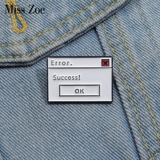 System Error Enamel Pins Custom Success is Ok Brooches Lapel Badges Funny Jewelr