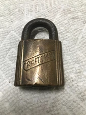 Vintage Craftsman Brass & Hardened  Padlock No Key