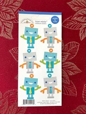ONLY 1 - RARE DOODLEBUG ROBOT MINI ICON CARDSTOCK STICKERS