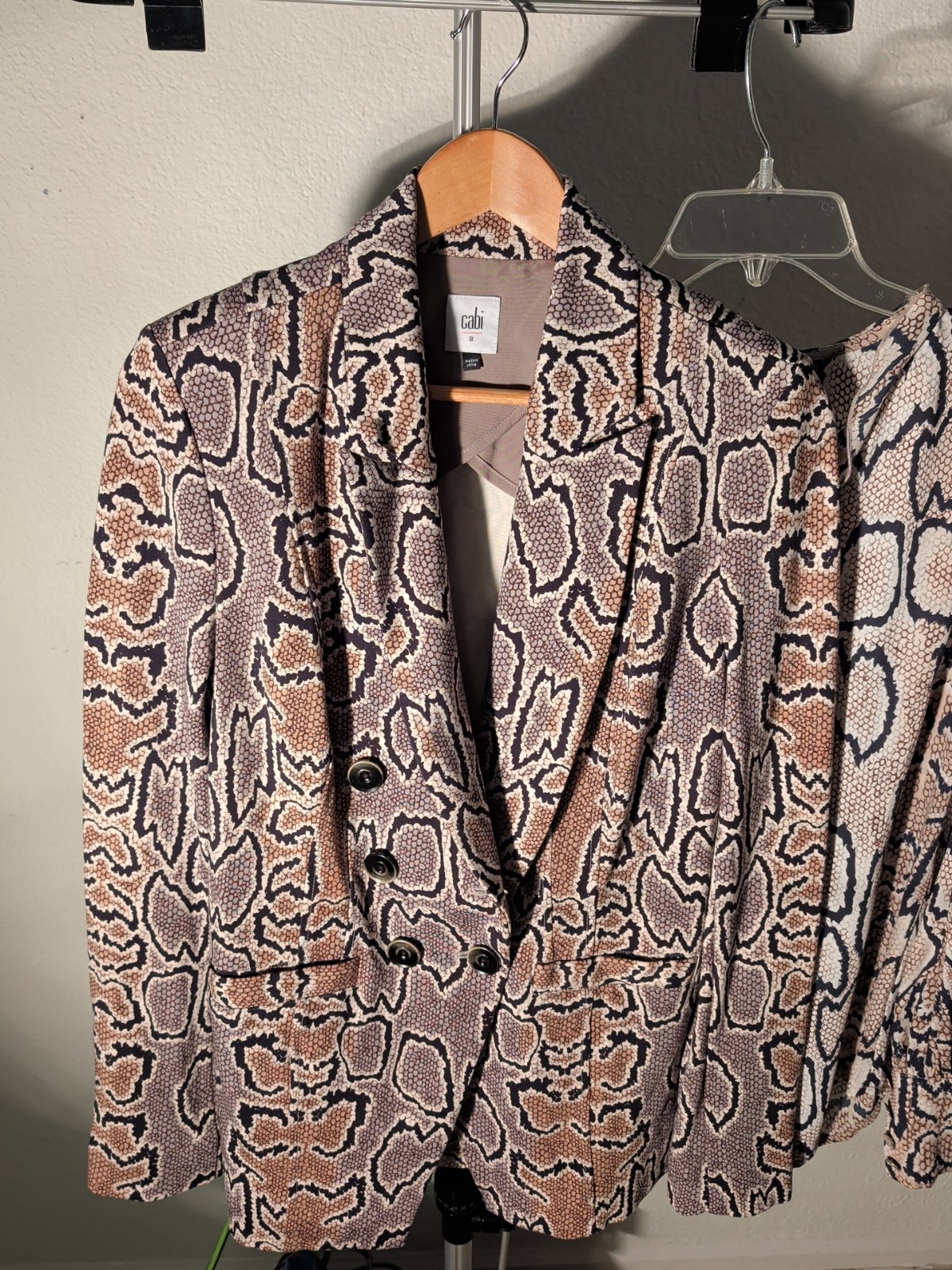Cabi Jacket/Blouse Combo Size S Python Print Long… - image 2