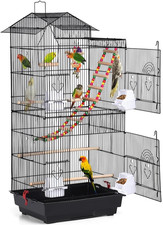 39-Inch Roof Top Large Flight Parrot Bird Cage for Small Quaker Parrot Cockatiel