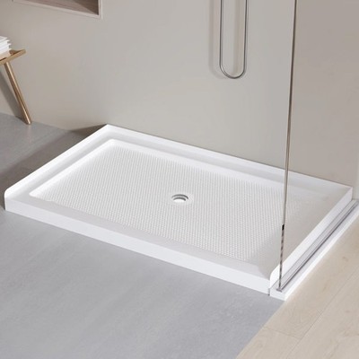 Glossy White Finish 60 in.Lx 36 in.W Shower Base Easy to Clean Shower Pan Base