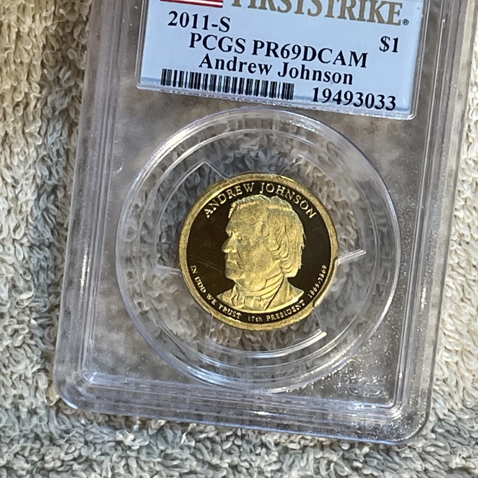 2011-S Andrew Johnson Dollar PCGS PR69 DCAM  & 1967 Lincoln Penny NGC MS67 RD - Image 2 of 4