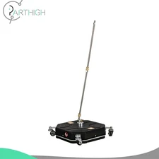 16" Pressure Washer Surface Cleaner - 4 Wheels 2 Extension Wands Design Black