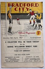 Bradford City v Airdrieonians 8th April 1957 George Williamson Benefit Fund