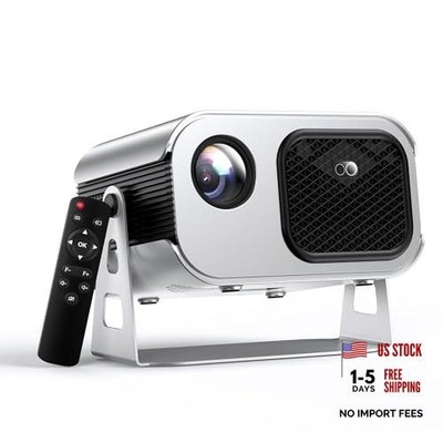[100% Offset & Short Throw] 4K Support Projector with WiFi 6 and Silver