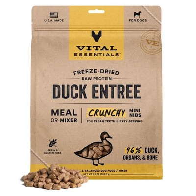 Vital Essentials DOG Freeze-Dried Raw Duck  *25 OZ*  mini nibs Grain/Gluten Free