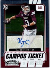 2021 Panini Contenders Draft Picks Campus Ticket #304 K.J. Costello #/99 RC