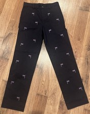 Brooks Brothers Blue Flags Print Chino Pants 32 Tag Actual 25 X 28 Size 12Y 