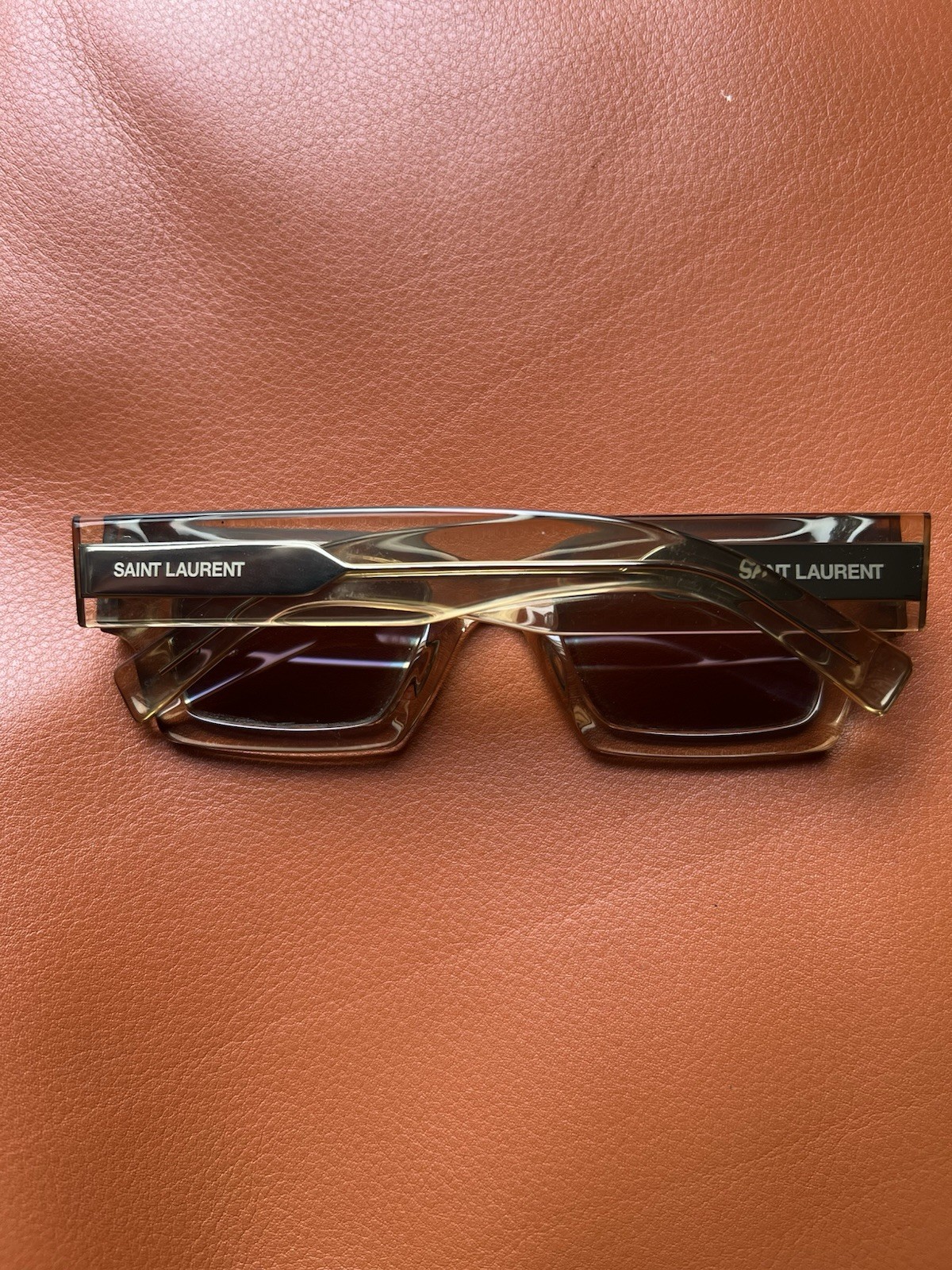 Occhiali da sole SAINT LAURENT semitrasparenti quadrati in acetato