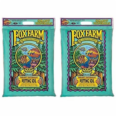 FoxFarm Ocean Forest Ready-to-Use Potting Soil with Fish Meal, 12qt, 2 Pack