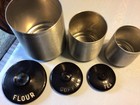 3 Vintage Kromex Manufacturing Brushed Aluminum Canisters Retro Kitchen — photo 6