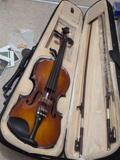 Cecilio CVN-300 Solidwood Ebony Size 4/4 (Full) with 2 Violin Bows and Hard Case
