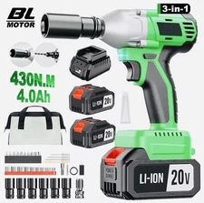20V Cordless Electric Impact Wrench, 3-in-1 High Power Driver with Battery