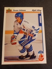 1991-92 Upper Deck #21 Teemu Selanne Rookie Card RC. rookie card picture