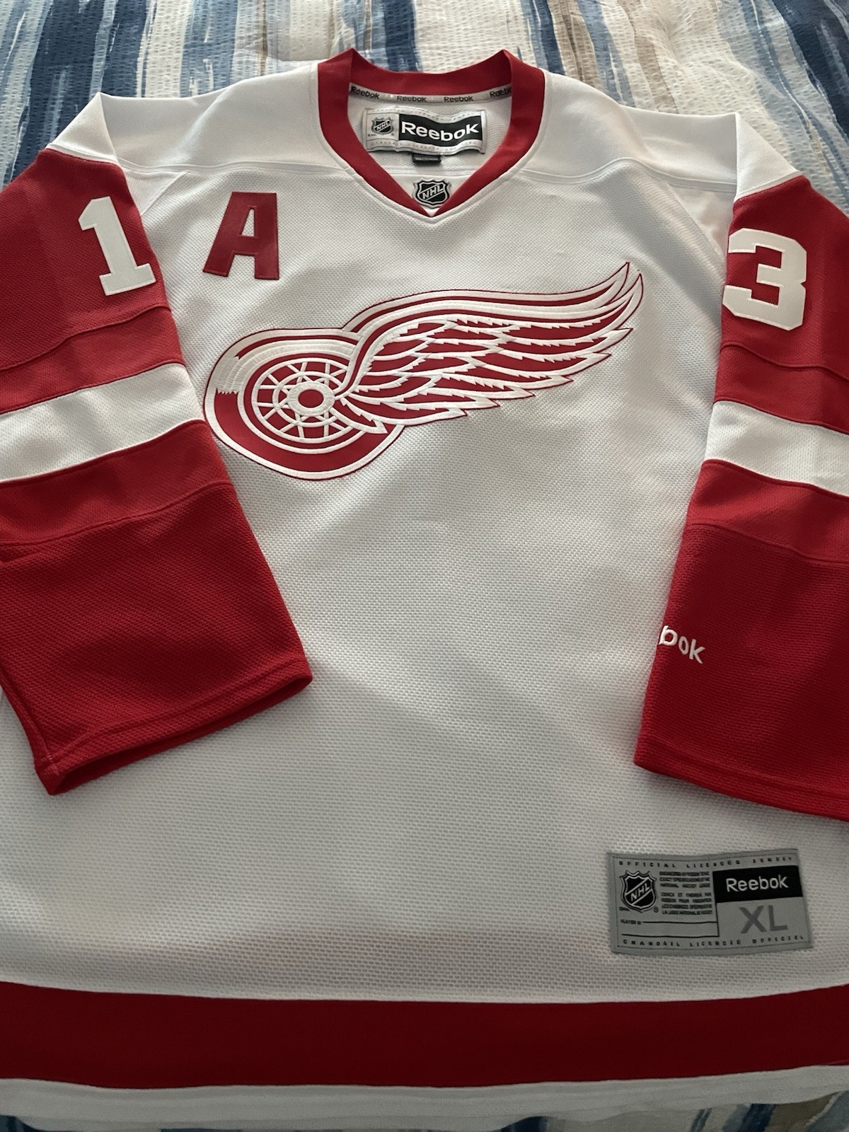 Pavel Datsyuk Jersey #13 Detroit Red Wings Reebok Size XL White