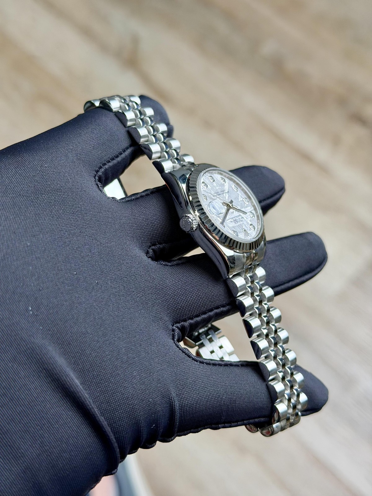 Rolex Datejust 31 Meteorite Diamond Fluted Jubilee Preowned 2014 178274 image 6