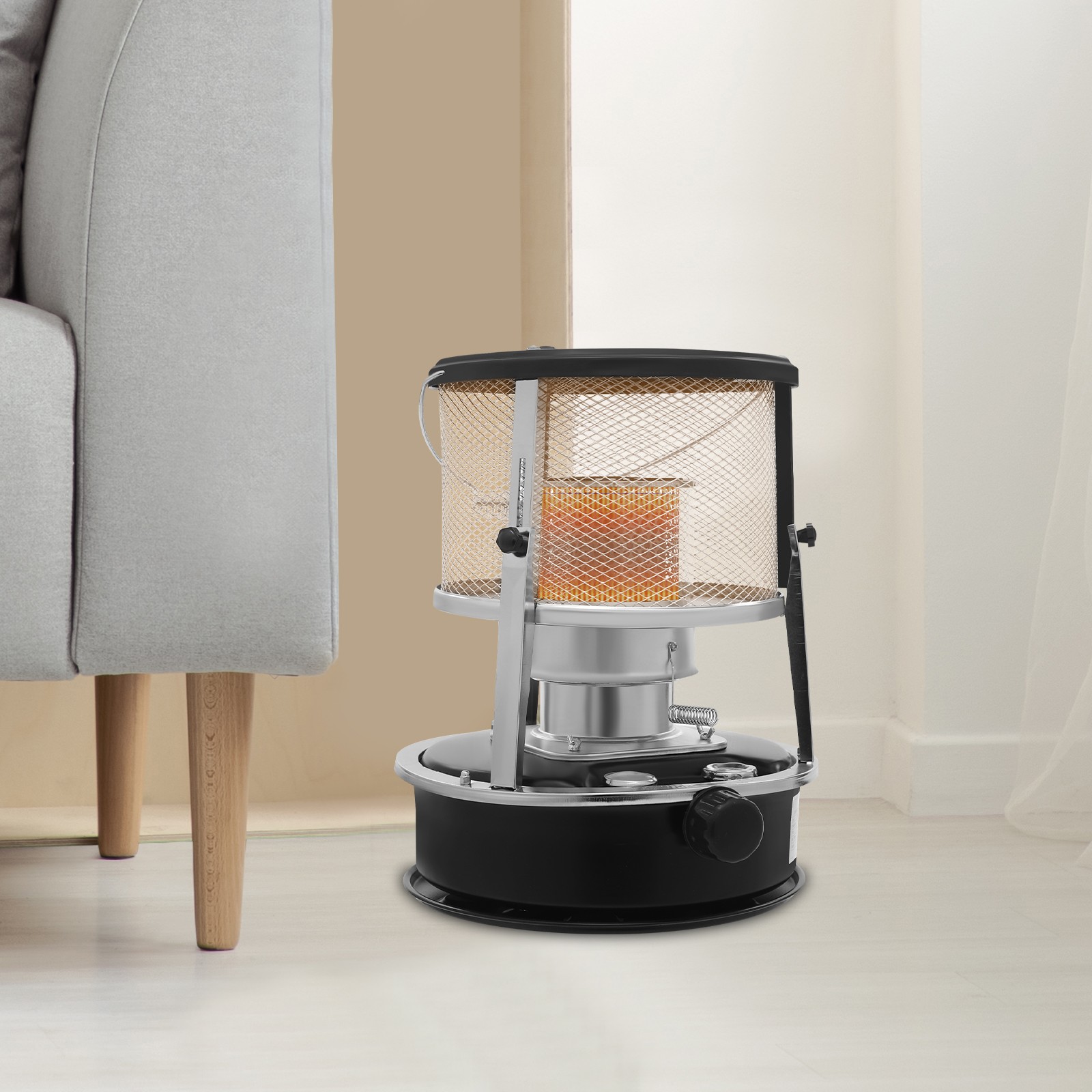 Indoor Kerosene Convection Heater, 9000BTU,10-15m² Heating Area 35.5-41cm Height