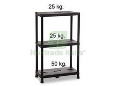 1PZ SCAFFALE UNIVERSAL PRO 63 3 PER INTERNI CON 3 RIPIANI NERO ART.127 CM.60X30: