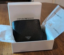 EMPORIO ARMANI Men's Bifold Wallet Y4R168 - H237X in Black with ASV New In Box
