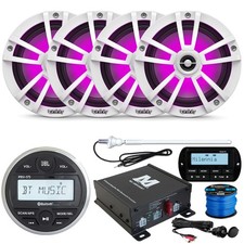 JBL PRV175 Receiver, Remote, 4 6.5" LED Speakers, Amp, Wire, Accessories