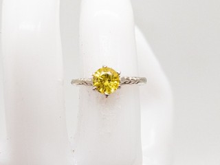 Estate $3000 1.50ct Natural Yellow Sapphire 14k White Gold Wedding Ring