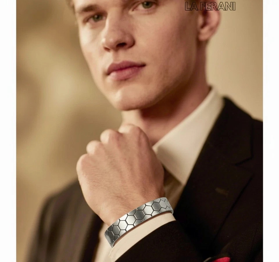 Armband Edelstahlkette 10MM breit Armkette Silber Gold Herren Magnetarmband 21cm - Bild 3 von 4