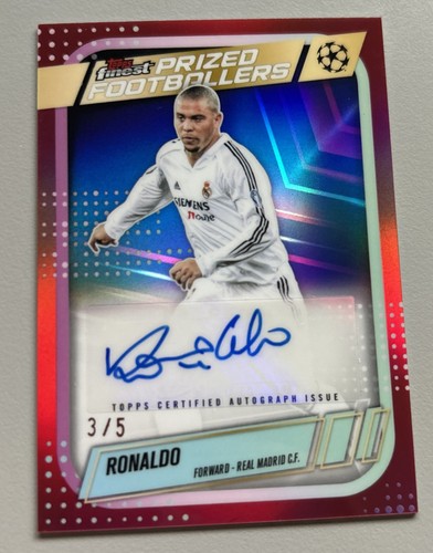 2025-2026 Topps Finest Soccer Ronaldo Prized Footballers Real Madrid /5 Auto!