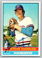 1976 Topps Steve Hargan #463 On Card Auto w/ No COA