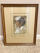 Native American Art The "Study For White Feather" By L Roberts?