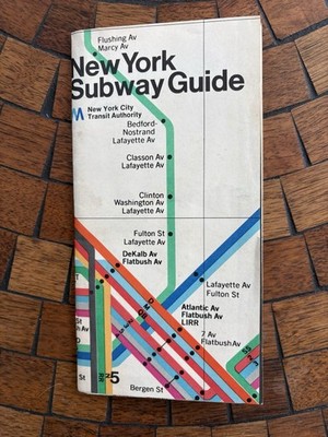 New York City NYC Subway Map Vintage 1974 Guide Massimo Vignelli Design MTA